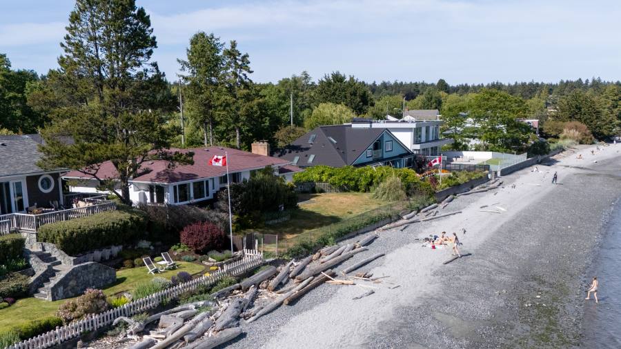 Direct beach access at the south end of Cadboro Bay